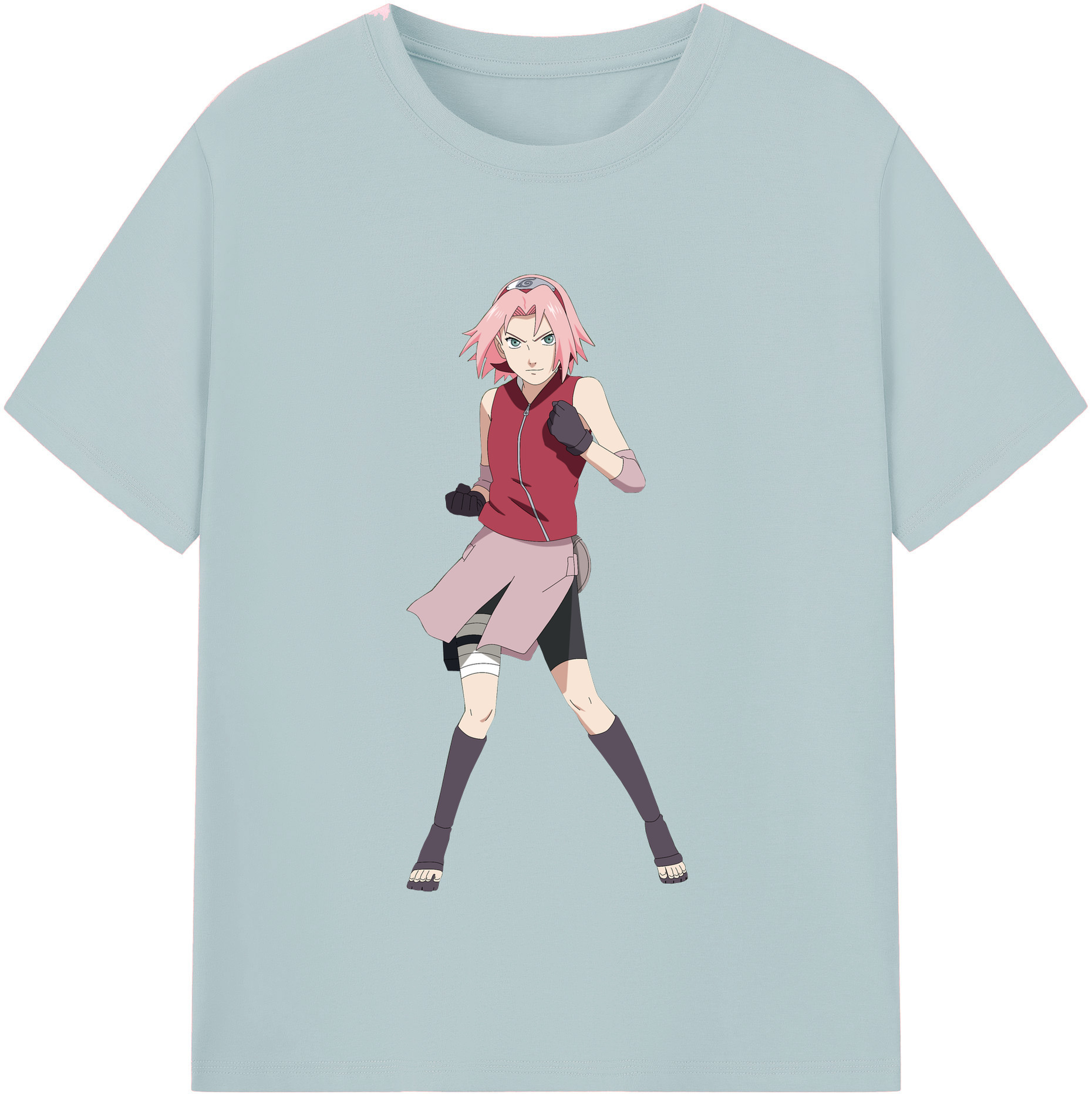 （画像用） NARUTO -ナルト- 春野サクラ Haruno Sakura 綿100％半袖Tシャツ（フロントプリント）